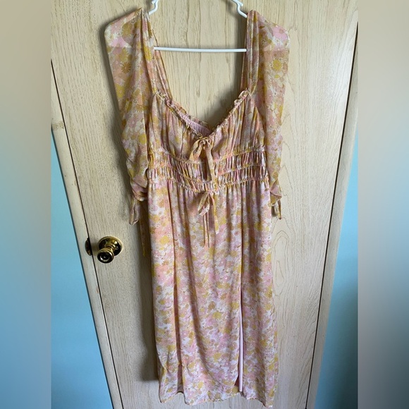 For Love & Lemons Eden Silk-Blend Midi Dress Women's sz Small READ - Picture 2 of 16